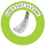 Soft, flexible silicone tip.